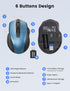 SABLUTE 6 3 M21 Wireless Mouse for Laptop, Blue Computer Mouse with USB-A&USB-C Receiver, Office Cordless Mice