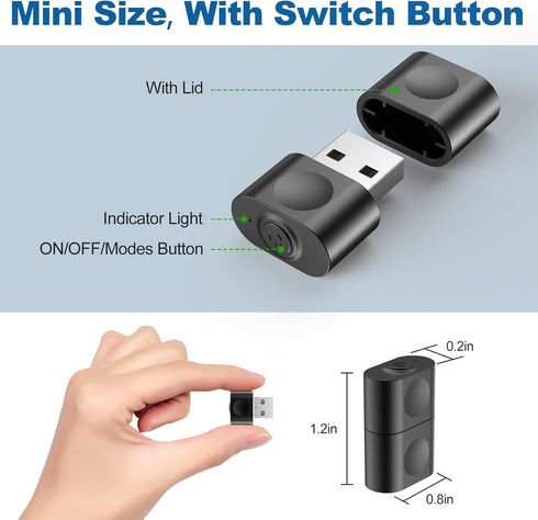aMZCaSE Mouse Jiggler Undetectable - USB Mouse Mover with Switch Button, Automatic Mouse Shaker, Black