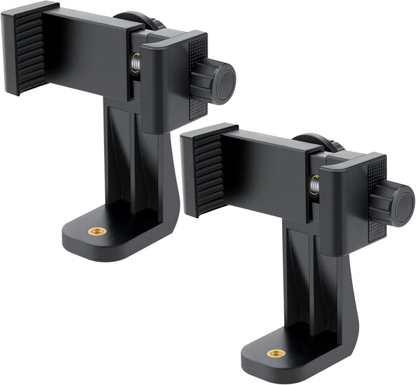 KLIOMAX Dual-Mount Smartphone Tripod Adapter Set Vertical & Horizontal Phone Holder with 1/4
