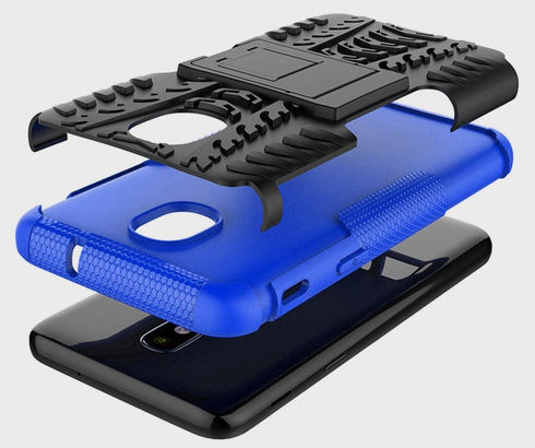 Yiakeng Galaxy J7 2018 Shockproof Protective Case with Kickstand (Blue)
