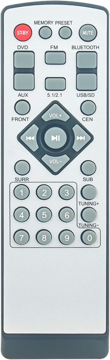 Replacement Remote Control for Acoustic Audio AA5170 Home Theater 5.1 Bluetooth Speaker System AA5170 AA5171 AA5172