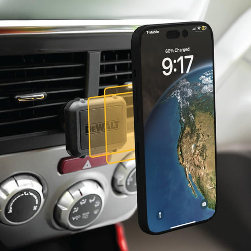 DEWALT Car Phone Magnetic Mount - Reinforced Magnetic Vent Mount - Phone Holder for Car Vent Clip