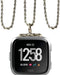 Stainless Steel Chain Necklace Smartwatch Band Compatible with Fitbit Versa 1/2/Lite, Polished Silver Metal Twisted