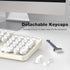 Wireless Keyboard and Mouse Combo, 104 Keys Full-Sized Typewriter Keyboard, 2.4 GHz USB Receiver, Cremy White