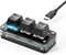 USB Mini 3-Key Keyboard, Cut Copy Paste Macro Pad, One Handed Mechanical Gaming Keyboard for OSU (Black)
