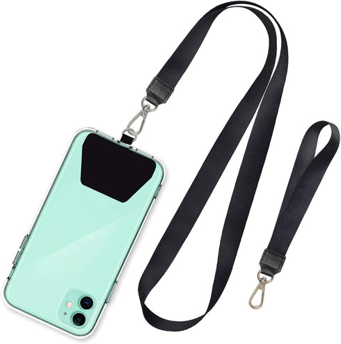 SHANSHUI Universal Phone Lanyard, Neck Strap and Wrist Tether Key Chain Holder for All Smartphones - Black