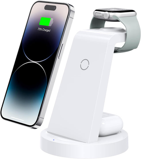 Anlmz 3 in 1 Charging Station for iPhone, Wireless Charger for Apple Products, Charging Dock Stand for AirPods, for