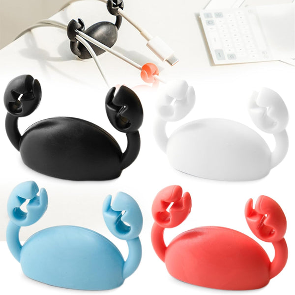 4PCS Crab Cord Organizer Cable Clips, Self-Adhesive USB Cable Organizers for Home Office Desk, Wire Holder & Decor