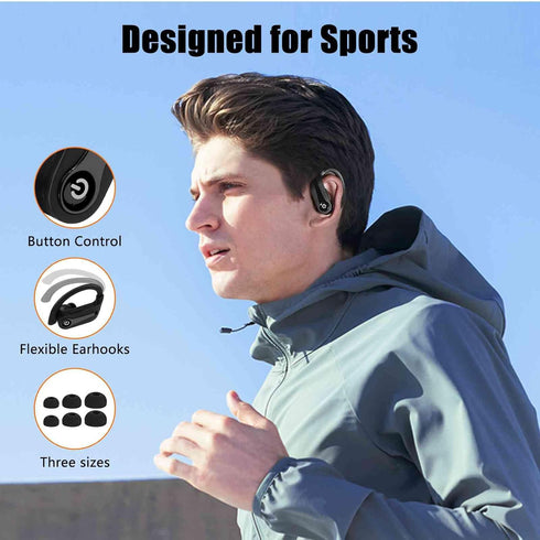 Q63 Wireless Earbuds for Amazon Fire HD 10 (2021), True 5.0 Bluetooth Over Ear Sport Headphones with Charging Case