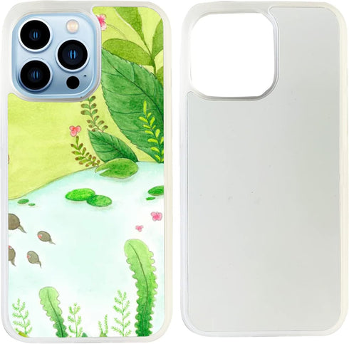 JUSTRY 5PCS Clear Sublimation Blanks Phone Case - Bulk Covers for Apple iPhone 13 Pro, Easy to DIY, 2 in 1 TPU