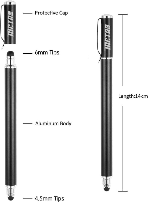METRO 2-in-1 20 Universal Capacitive Touch Screen Stylus Pen with Pcs Replacement Rubber Tips,Compatible
