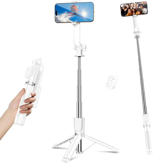 SENSYNE 53" Selfie Stick for Phone, Extendable Travel Tripod with Detachable Remote for