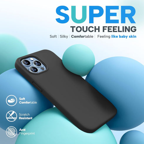 Miracase iPhone 13 Pro Case (6.1") - Shockproof Liquid Silicone, Tempered Glass Protector, Soft Anti-Scratch Lining