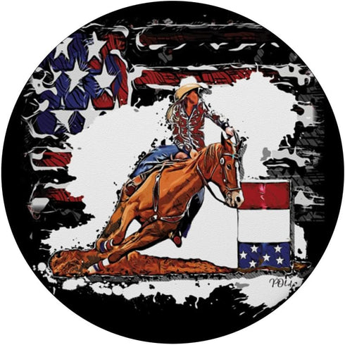 PopSockets American Rodeo Barrel Racing Cowgirl USA Flag Souvenir Standard PopGrip