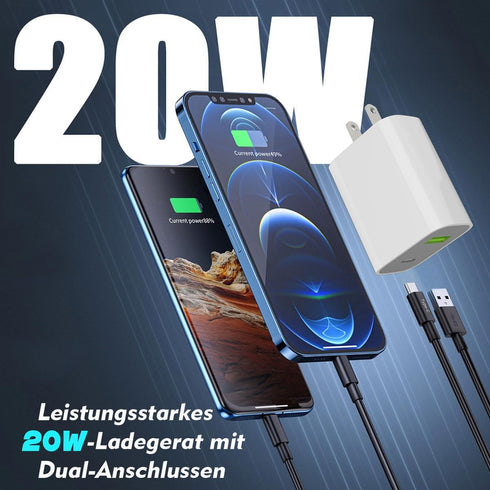 USB C Charger Block, Dual Port Type C Wall Charger 20W Fast Charging for iPhone 14/14 Pro/14 Pro Max/13/12