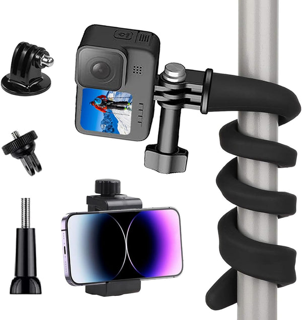 Gooseneck Flexible Twist Camera Mount - Phone Clamp Holder for 2.32-3.93'' Smartphones, GoPro Hero, Black, 16.5Inch