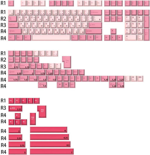 KPREPUBLIC Ghost Judges GJ Sakura Matsuri Hirigana JP Cherry PBT Doubleshot keycap for mx keyboard 60 65 87 104 xd64 xd68 bm60 bm65 Pink by KPREPUBLIC