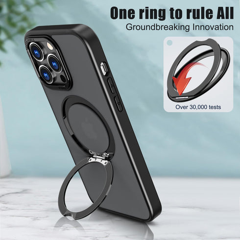 iPhone 13 Pro Case 6.1'', MIL-Grade Dual Layer Shockproof Full Protective Case with Built-in Stand & Rotating Ring