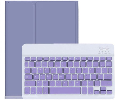 iPad 9th/8th/7th Generation Keyboard Case, iPad Air 3, Cute Color Detachable Bluetooth Keyboard Cover, Purple