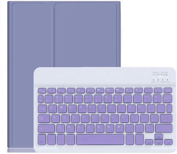 iPad 9th/8th/7th Generation Keyboard Case, iPad Air 3, Cute Color Detachable Bluetooth Keyboard Cover, Purple