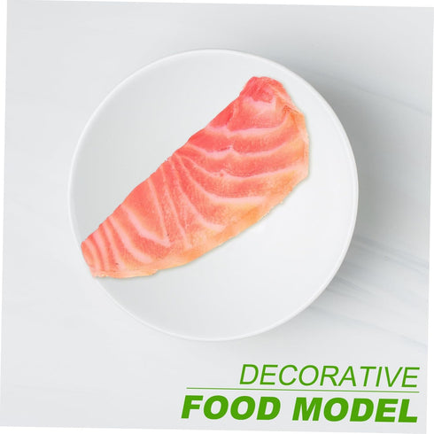 Abaodam Artificial Salmon Slice Model Realistic Fake Food Display for Photography Kitchen Decoration and Restaurant