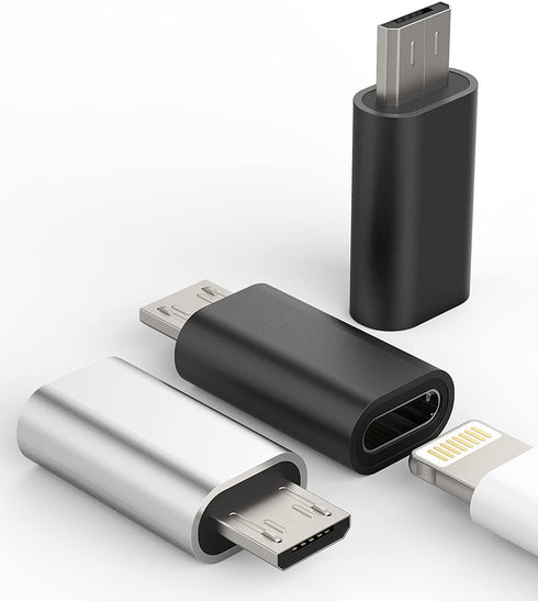 3Pack Compatible Lightning Female to Micro USB Male Adapter for iPhone 7 8 Plus x xr xs, iPad, Samsung Galaxy S7 S6 Edge