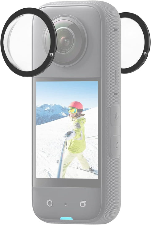 Puluz Compatible for Insta360 X3 Sticky Lens Guards PC Protective Cover Cap for Insta 360 X3 Waterproof 360 Action Camera Accessories