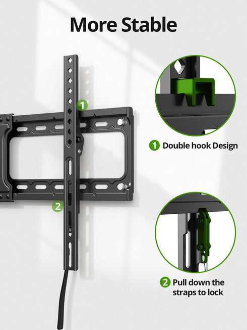 USX MOUNT 37"-95" 600x400mm 132lbs, 16", 24" Tilting TV Wall Mount for Most Flat Curved Screen Television, TV Bracket