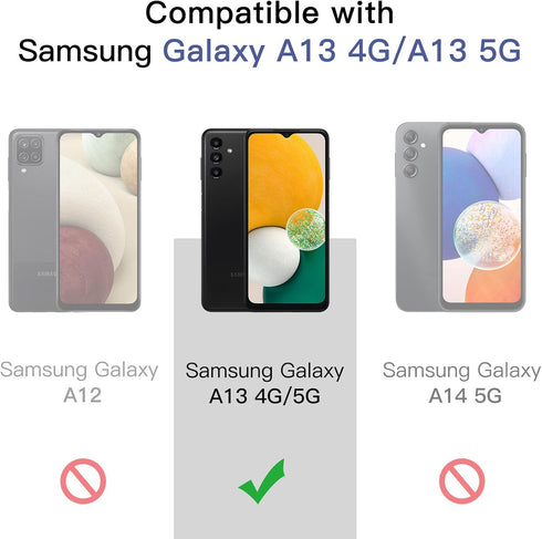 JETech Screen Protector for Samsung Galaxy A13 / A13 5G with Camera Lens Protector, Tempered Glass Film, HD Clear, 2-Pack Each