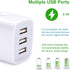 Muti Port USB Wall Charger, Sicodo 3.1Am Universal Travel Power Plug Adapter for iPhone and Samsung