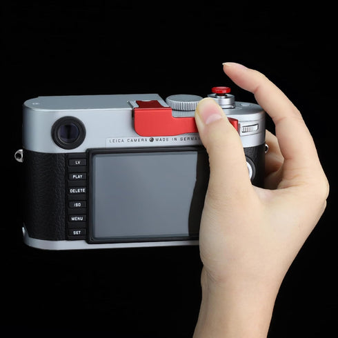 Haoge THB-M24R Metal Hot Shoe Thumb Up Rest Hand Grip for Leica M Typ240, M262, M-D, Red