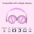 Kids Headphones V1 Wired Stereo Foldable On-Ear Headphones for School/Toddlers/Teens, Pink