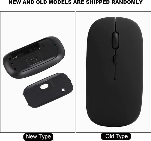 Wireless Mouse, Black Wireless Bluetooth 5.0 Silent Office Computer Mouse for OS X, Samsung Laptop, Tablets