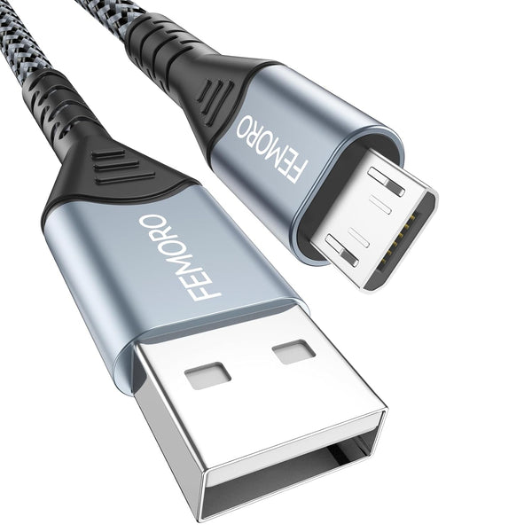 FEMORO Micro USB Cable 10ft, USB A to Micro USB 2.0 Charger Cables for Android, Long USB Micro Data Transfer Cord