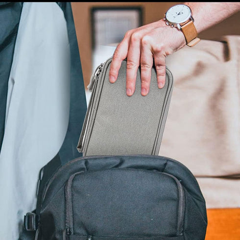 Small Electronic Organizer Travel Bag - Waterproof Gadget Storage Sleeve for Cables, USB, Earphones, Hard Drives