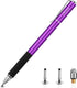 Mixoo 2 in 1 Stylus Pens for Touch Screens - High Sensitivity Disc & Fiber Tip for iPad, iPhone, Tablets (Dark Violet)