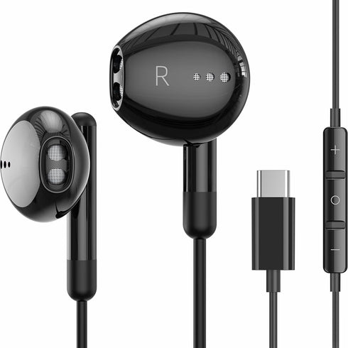 USB C Headphones for iPhone 15 Pro Max, iPad Pro, USB Type C Earphones with Microphone, Wired Earbuds for Google Pixel,