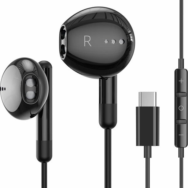 USB C Headphones for iPhone 15 Pro Max, iPad Pro, USB Type C Earphones with Microphone, Wired Earbuds for Google Pixel,