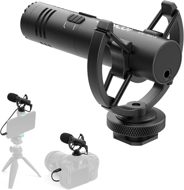 SYNCO M2S Video Microphone, Mini Cardioid Directional On-Camera Mic for DSLR Camera and Smartphone with 3.5mm