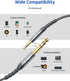 JSAUX 4FT 1/4 to 1/8 Cable Stereo Audio Cable, 6.35mm Male to 3.5mm Male TRS for Guitar, Home Theater, Speakers - Grey