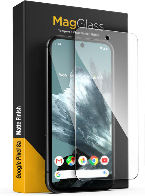 magglass Screen Protector for Google Pixel 8a, Full Coverage Tempered Glass with Matte Finish