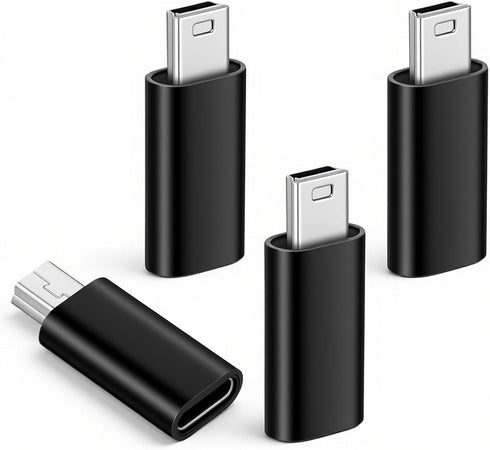 Xelsluthe 4pack Mini USB to USB C Adapter, Usbc to USBA dapter USB-Mini