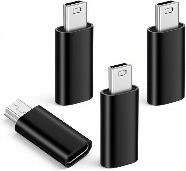 Xelsluthe 4pack Mini USB to USB C Adapter, Usbc to USBA dapter USB-Mini