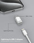 MoKo Lightning Female to USB C Male Adapter, 2 Pack USB-C to Lightning Adapter for iPhone 15/15 Pro/15 Pro Max/15 Plus, iPad Pro/Air, Support Fast Charging/Data Transfer, Not for Audio/OTG, White 35W