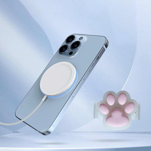 Clamp-Type Pink Paw Shape Phone Grip Slide for Phones and Cases - Cute Sliding Cat Paw Holder, Kawaii Large 3D Dog Paw