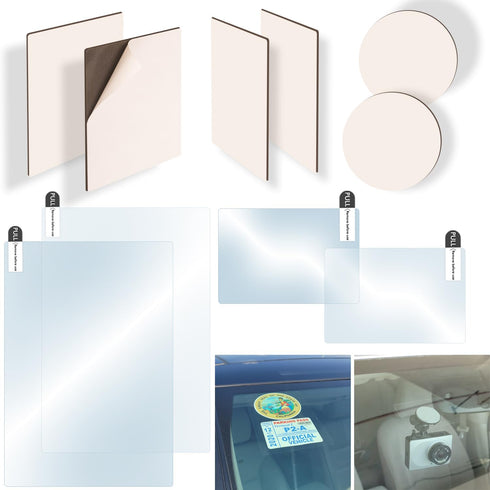 10Pcs Heavy Duty Dash Cam Sticky Pads and Windshield Electrostatic Film,Heat Resistant Double Sided Sticky Tape for GPS