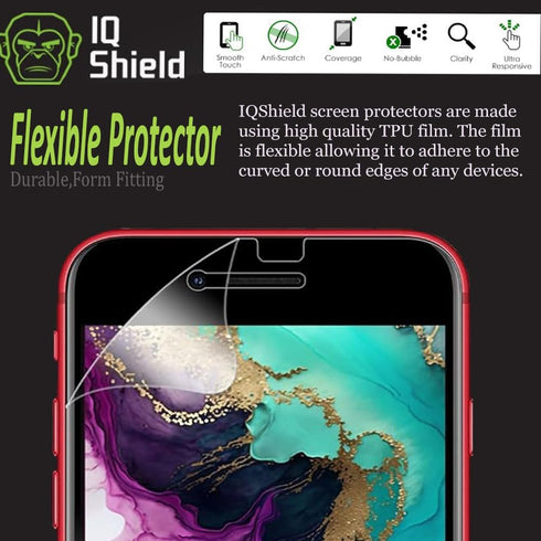 IQShield 2 Pack Screen Protector for iPhone SE (2022/2020, 3rd/2nd Gen) Anti-Bubble Clear TPU