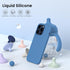 ORNARTO iPhone 15 Pro Max Case 6.7", Slim Liquid Silicone 3 Layers Soft Gel Rubber Shockproof Protective Cover, Blue