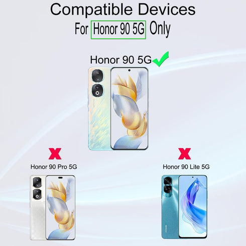 Ibywind 2 Pack Screen Protector for Honor 90 5G 6.7"+1 Pack Camera Len Protector+1 Pack Back Film,Flexible TPU Film,HD Clear,Case Friendly,Easy Install,Fingerprint Compatible