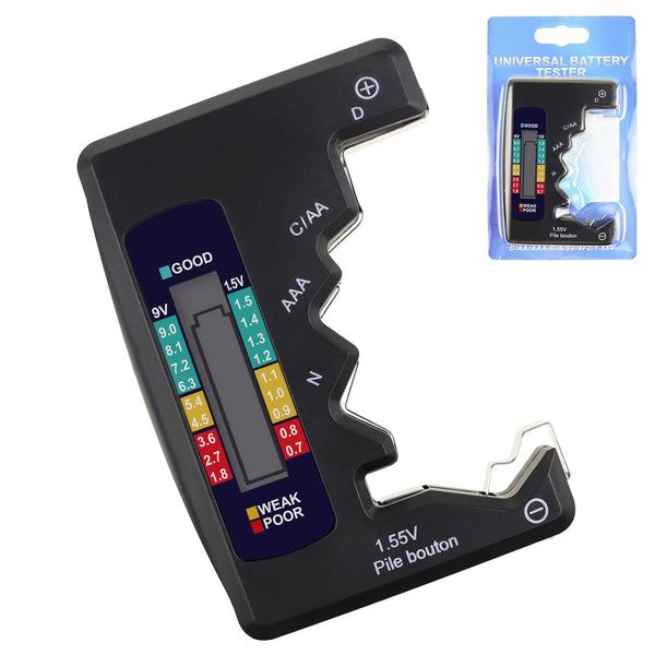 Digital Universal Battery Tester for All Battery C AA AAA D N 9V 6F22 1.5V Button Cell Small Mini Batteries